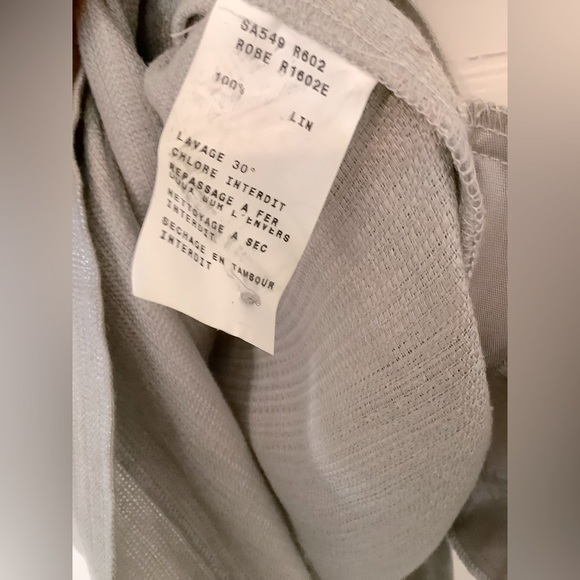 Sandro Paris 100% Silver Linen Evening Babydoll Dress, size 1 (2-6), worn once. - Picture 8 of 14